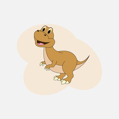 adorable dinosaur cartoon simple vector illustration