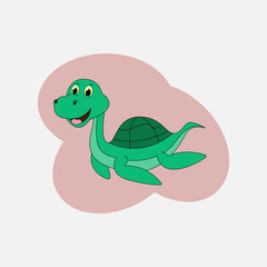 adorable dinosaur cartoon simple vector illustration