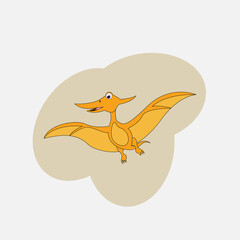 adorable dinosaur cartoon simple vector illustration
