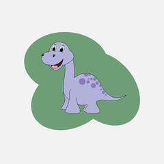 adorable dinosaur cartoon simple vector illustration