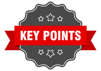 key points label. key points isolated seal. sticker. sign