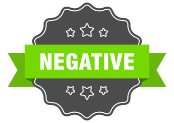 negative label. negative isolated seal. sticker. sign