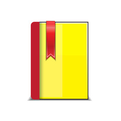 yellow book with flag