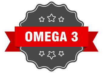 omega 3 label. omega 3 isolated seal. sticker. sign