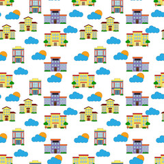 seamless pattern with cute animal character cartoon