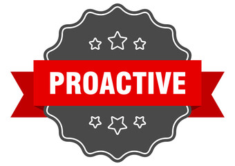 proactive label. proactive isolated seal. sticker. sign