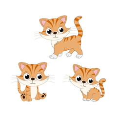 illustration vector graphic of cute cat animal character cartoon isolated, perfect for cover, book, birthday card, gift card, wrap paper, sticker, t-shirt, memo, decoration