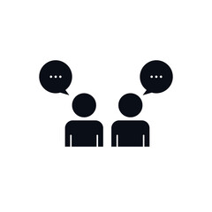 Two people chatting, speaking, conversation icon on white background illustration EPS Vector