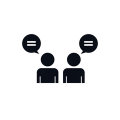 Obraz premium Two people chatting, speaking, conversation icon on white background illustration EPS Vector