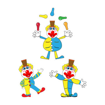 cute clown simple vector illustration
