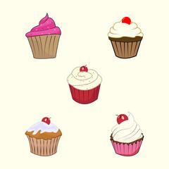 set of cupcakes