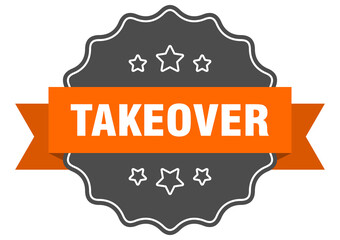 takeover label. takeover isolated seal. sticker. sign