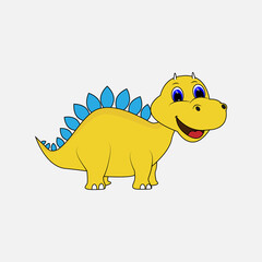 cute dinosaur cartoon simple vector illustration