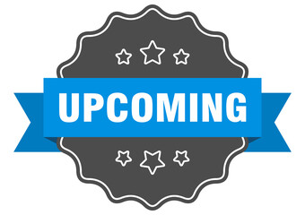 upcoming label. upcoming isolated seal. sticker. sign