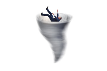Bankruptcy and crisis concept with businessman