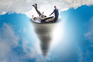 Bankruptcy and crisis concept with businessman