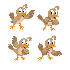 illustration vector graphic of cute bird animal character cartoon isolated, perfect for cover, book, birthday card, gift card, wrap paper, sticker, t-shirt, memo, decoration