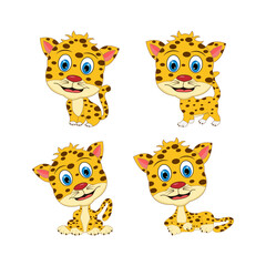 illustration vector graphic of cute baby tiger animal character cartoon isolated, perfect for cover, book, birthday card, gift card, wrap paper, sticker, t-shirt, memo, decoration