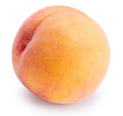 Fresh Peach fruits on white background, Honey Yellow Peach isolated on white background With clipping path.