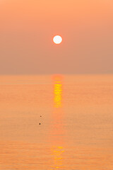 Sunset over the strait