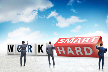 Concept of working smart not hard