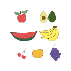 simple vector illustration of fruit