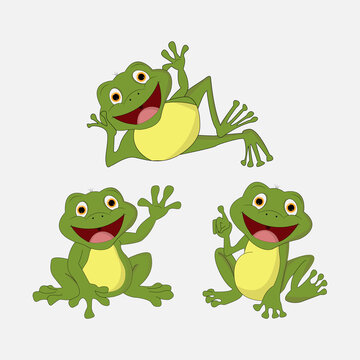 illustration vector graphic of cute frog animal character cartoon isolated, perfect for cover, book, birthday card, gift card, wrap paper, sticker, t-shirt, memo, decoration