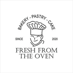 Bakery Chef Logo Design Template Idea