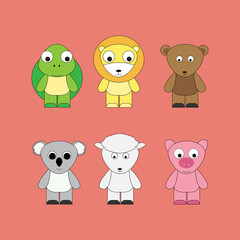 illustration vector graphic of cute  animal character cartoon isolated, perfect for cover, book, birthday card, gift card, wrap paper, sticker, t-shirt, memo, decoration