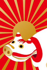 2021年　丑年　年賀状　テンプレート　素材