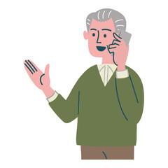 男性　シニア 　提案　立っている
