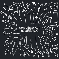 Set of rough hand drawn, handmade elements arrows, waypoints  EPS Vector