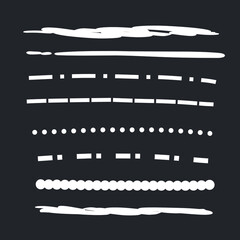 Set of handmade, hand drawn underline strokes EPS Vector