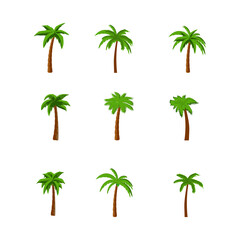 palm trees set - obrazy, fototapety, plakaty