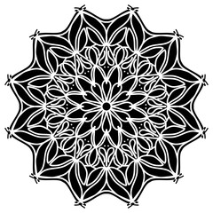 mandala art in a strong black vintage style
