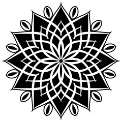 mandala art in a strong black vintage style