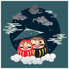 Daruma Doll in Snow