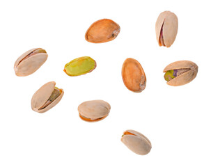 Pistachio in closeup isolated on white