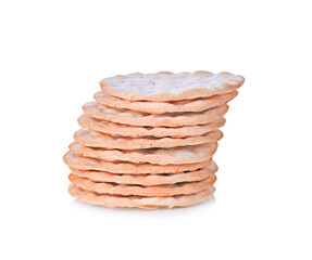 Crackers cereals,biscuits isolated on white background.
