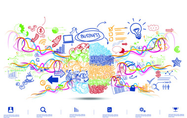 Brain Brainstorm Plan Business Trading market  analyze creative work,flat design illustration Creativity modern Idea and Concept Vector.