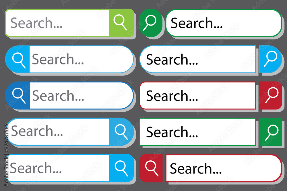 Poster website search form. search interface. search engine string. vector illustration. stock image.