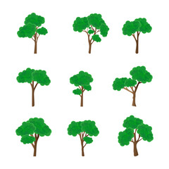 collection of trees, simple vector illustration