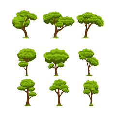 collection of trees, simple vector illustration