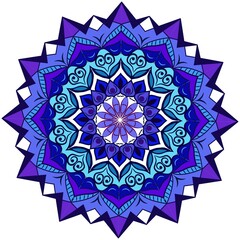 Mandala flower decoration, hand drawn round ornament