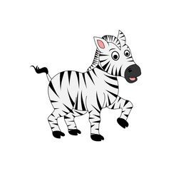 illustration vector graphic of cute zebra animal character cartoon isolated, perfect for cover, book, birthday card, gift card, wrap paper, sticker, t-shirt, memo, decoration