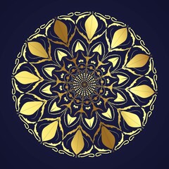 Mandala art ornament Luxury, with gold color