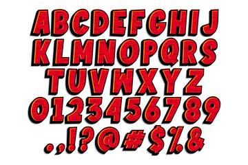 Set of uppercase comic alphabet