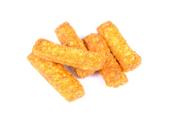 Japanese rice cracker isolated on white background