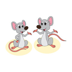 illustration vector graphic of cute mouse animal character cartoon isolated, perfect for cover, book, birthday card, gift card, wrap paper, sticker, t-shirt, memo, decoration
