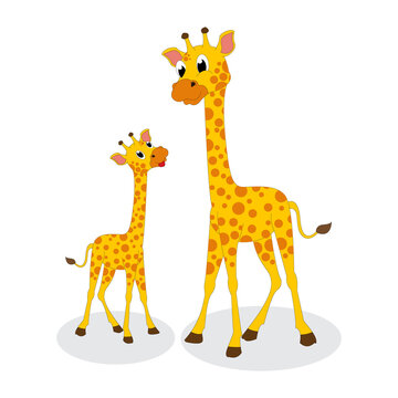 illustration vector graphic of cute giraffe animal character cartoon isolated, perfect for cover, book, birthday card, gift card, wrap paper, sticker, t-shirt, memo, decoration
